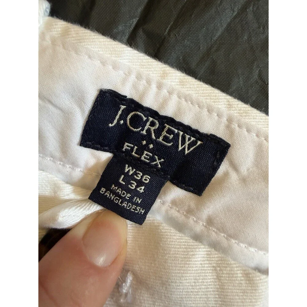 J. Crew Pants Men's Size 36x34 White Straight Flex